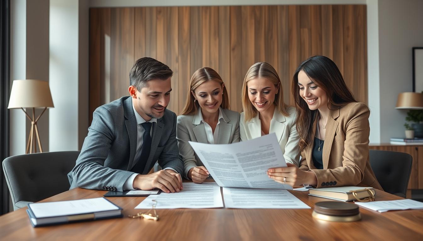 Family Reviewing Legal Papers